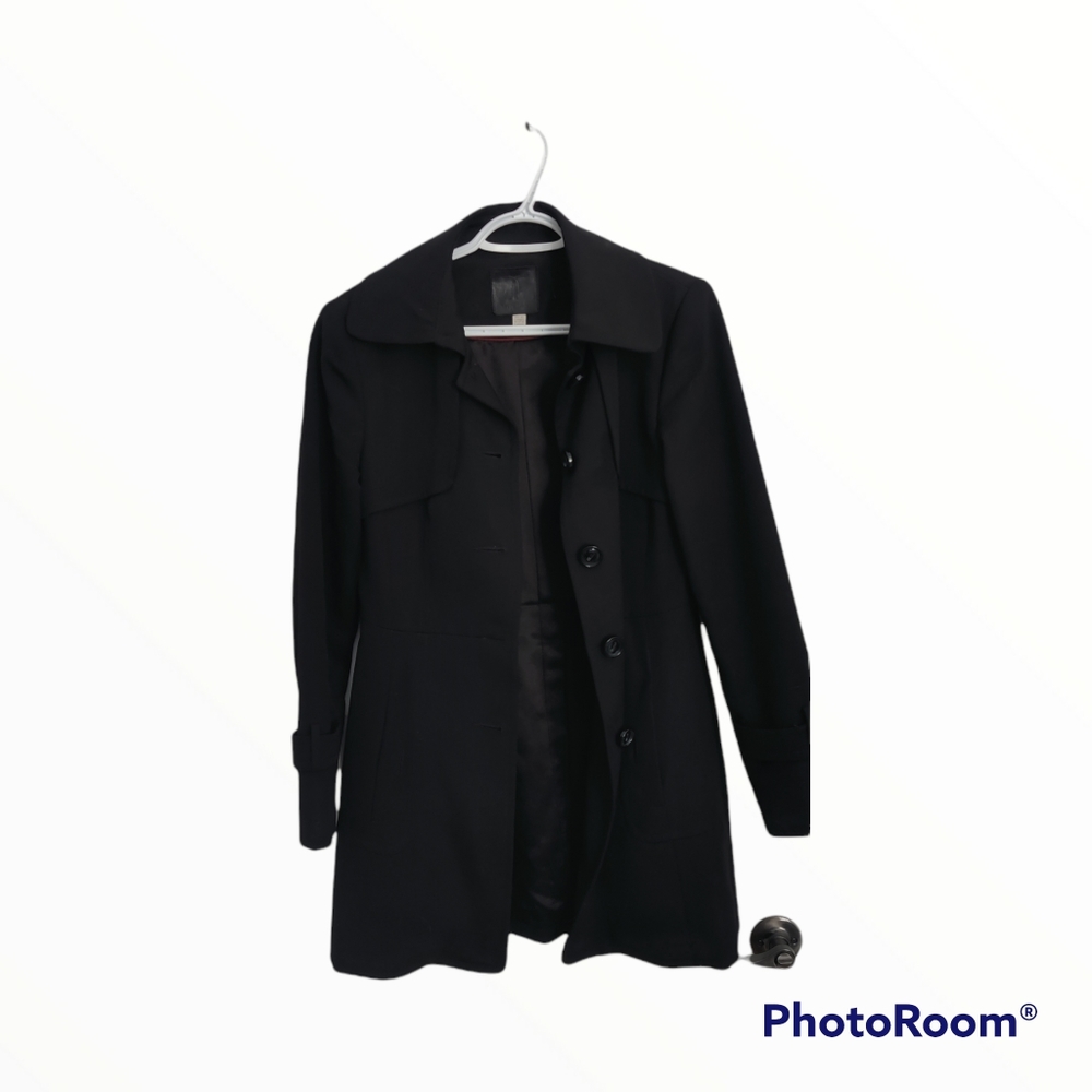 Black Trench coat 100% whool - Picture 2 of 9